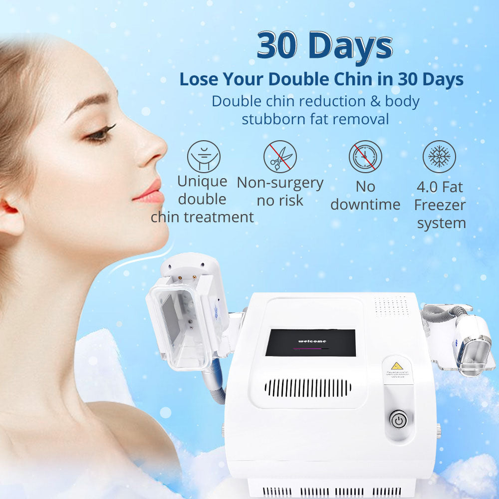 Ouwald 2 Handles Freezing Frozer Body Double Chin Removal Vacuum Slimming Machine