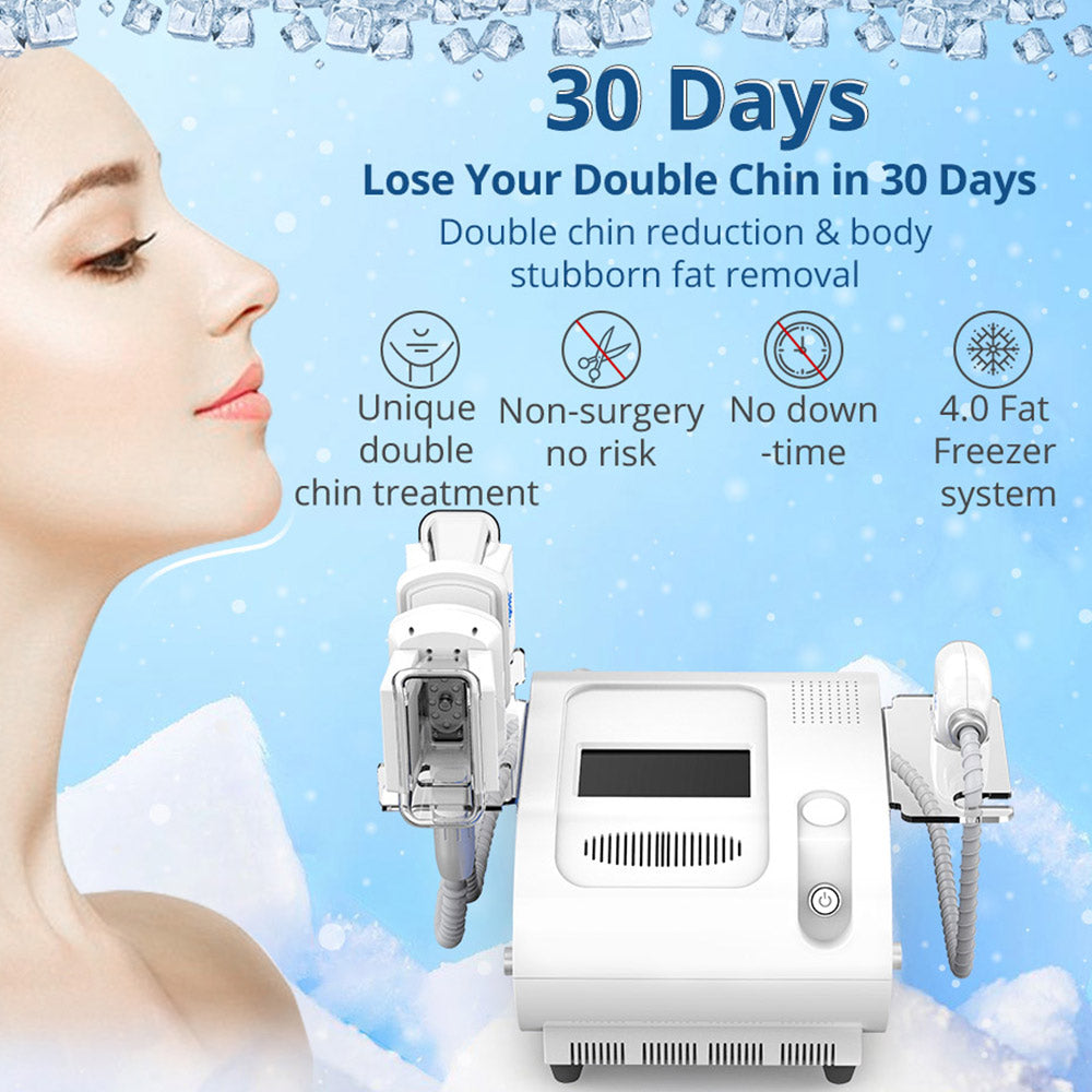 Ouwald 3 Handles Freezing Fat Cool Sculpting Double Chin Removal Slimming Machine Salon Use