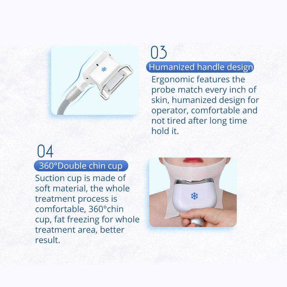 Ouwald 3 Handles Freezing Fat Cool Sculpting Double Chin Removal Slimming Machine Salon Use