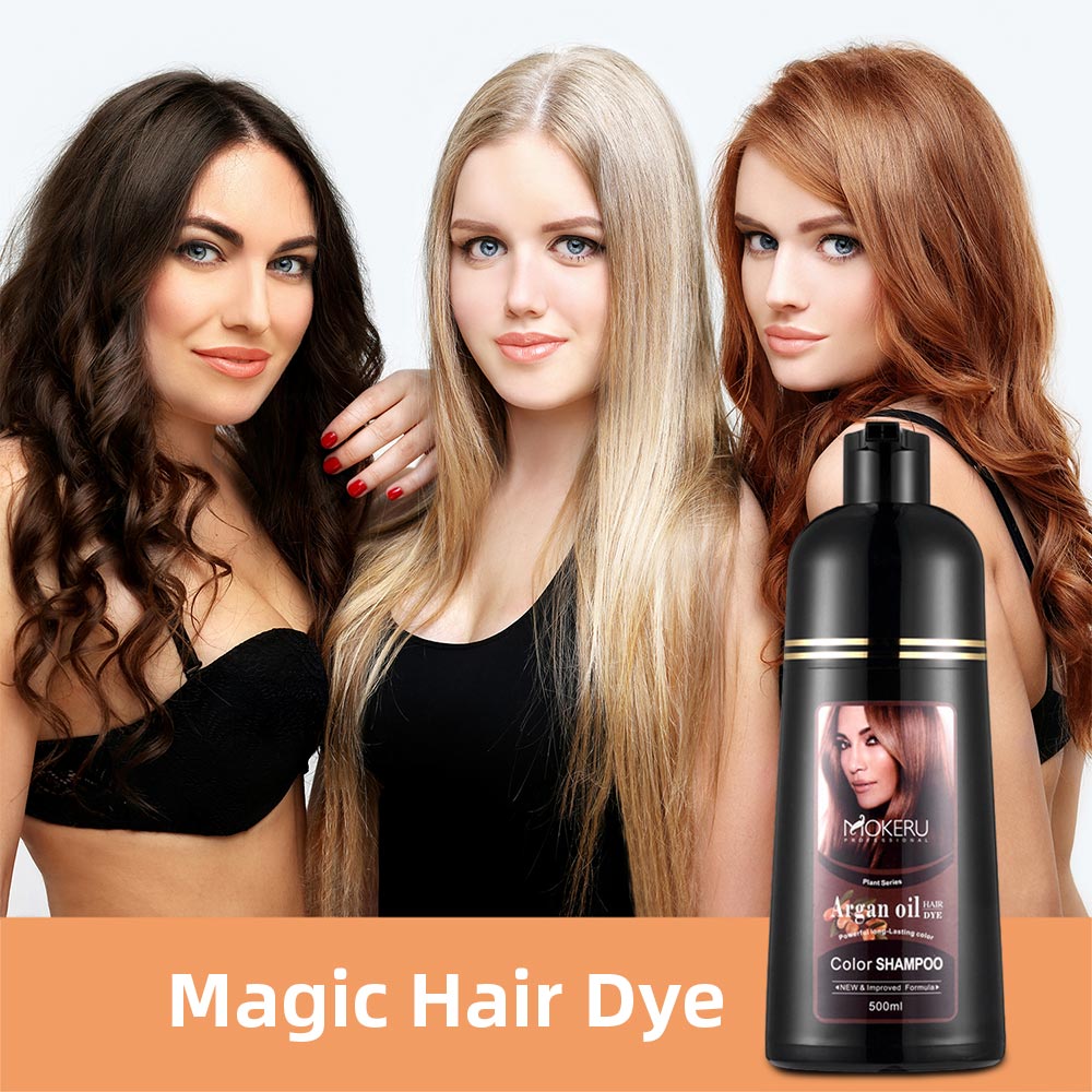Ouwald Hair Color Shampoo for Gray Hair, 500ml Hair Dye Shampoo for Men & Women, 3 in 1 Fast Acting Natural Color Shampoo -Long Lasting-Safe And Easy to Use (Golden Brown Hair Dye)