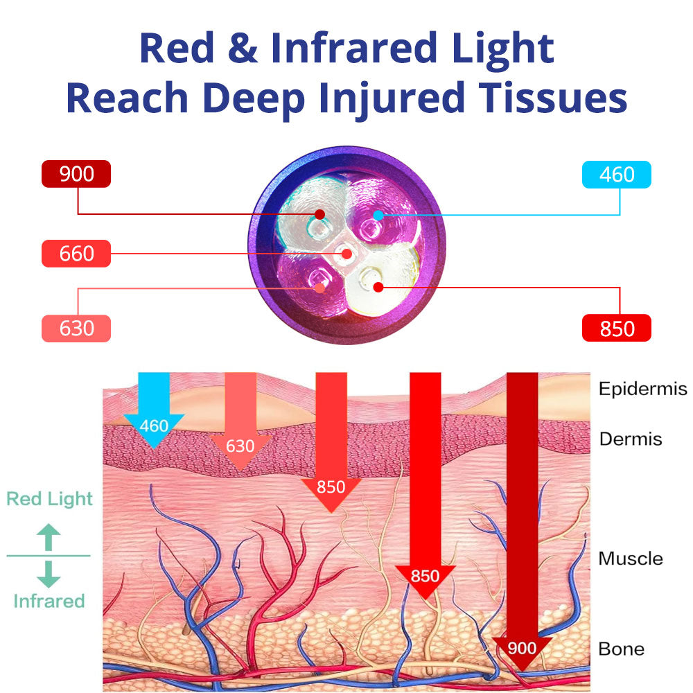 Mieauty Red Light Therapy Device, Cold Sore Canker Sore Treatment Device, Infrared Light Therapy Wand for Lips Mouth Nose Ear Knee Feet Hands Joint Muscle Nerve Pain Relief with Removable Tip
