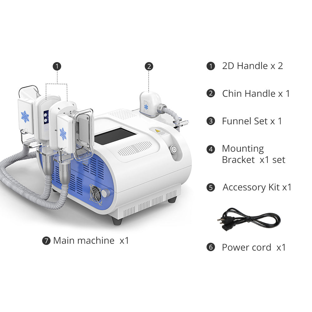 Ouwald 3 Handles Freezing Fat Cool Sculpting Double Chin Removal Slimming Machine Salon Use