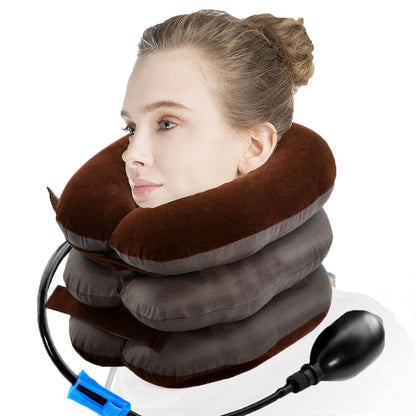 Cervical Neck Traction Device for Neck Pain Relief, Adjustable Inflatable Neck Stretcher Neck Brace, Neck Traction Pillow for Use Neck Decompression and Neck Tension Relief