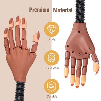 Upgrade Practice Hand for Acrylic Nails, Flexible Moveable Fake Hands, Manicure Trainng Hand Nail Kit for Beginners, Movable Nailfor Nail Manicure, Best Manicure DIY Print Practice Tool