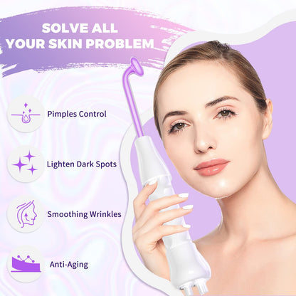 High Frequency Skin Acne Spots Wrinkles Removal Portable Anti Age Facial Machine White