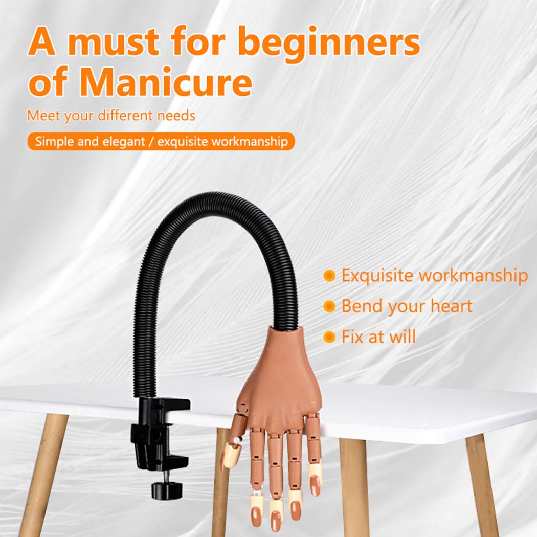Upgrade Practice Hand for Acrylic Nails, Flexible Moveable Fake Hands, Manicure Trainng Hand Nail Kit for Beginners, Movable Nailfor Nail Manicure, Best Manicure DIY Print Practice Tool