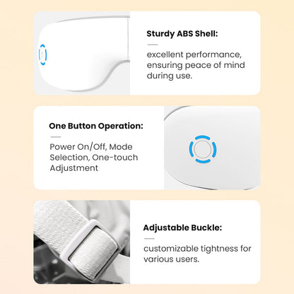 Ouwald Eye Massager with Heat & Bluetooth Music, Rechargeable Vibrating Eye Mask Electric Eye Massager for Eye Relax Reduce Eye Strain Dark Circles Dry Eye Improve Sleep, Gifts for Women Men