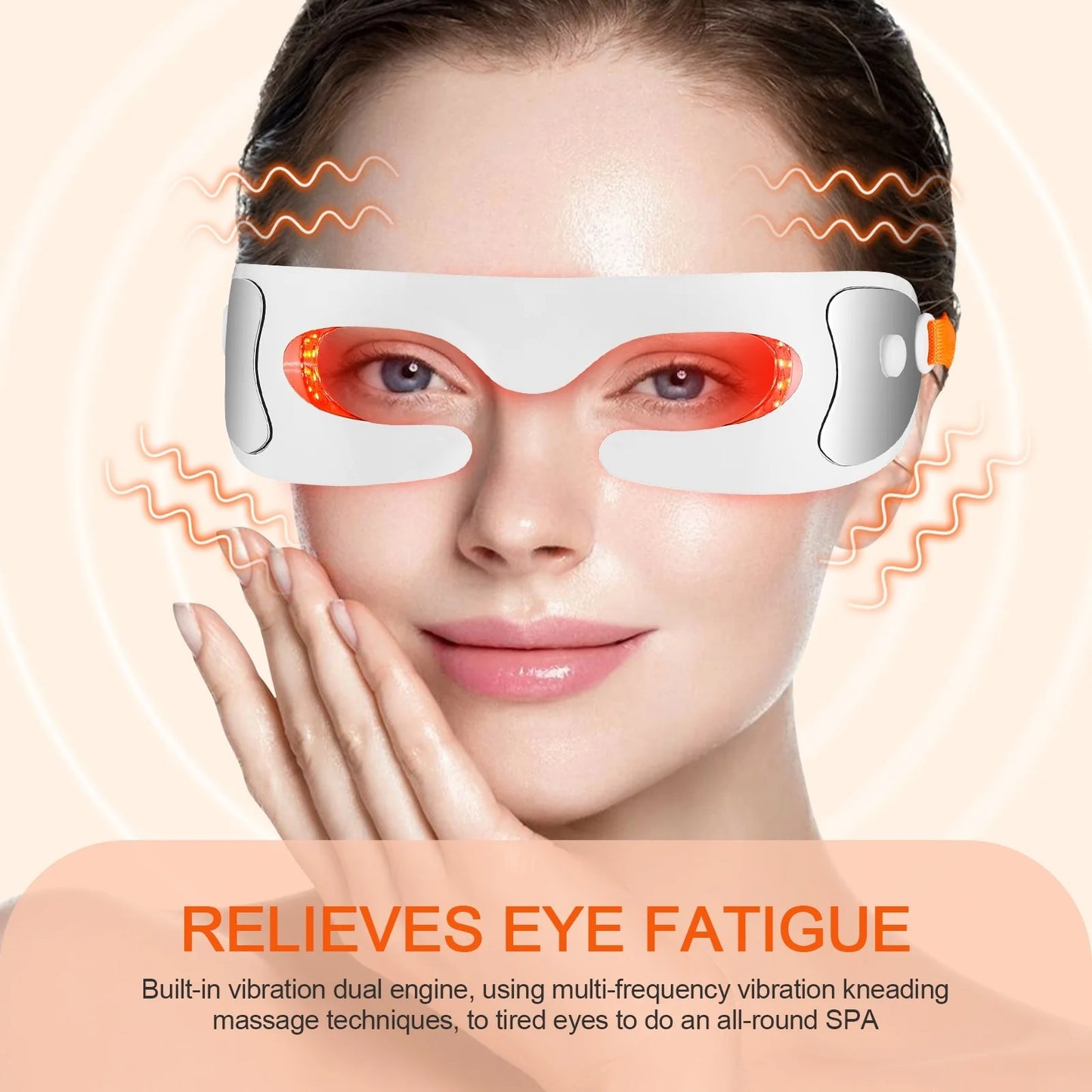 3D Anti-Aging Eye Massager Glasses, Rechargeable Red Light Led Eye Mask With Led Therapy for Wrinkles, Puffiness, Dark Circles, and Eye Fatigue