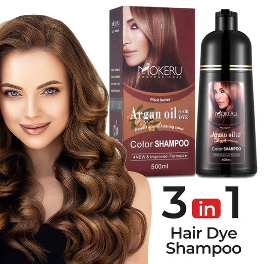 Ouwald Hair Color Shampoo for Gray Hair, 500ml Hair Dye Shampoo for Men & Women, 3 in 1 Fast Acting Natural Color Shampoo -Long Lasting-Safe And Easy to Use (Light Brown Hair Dye)
