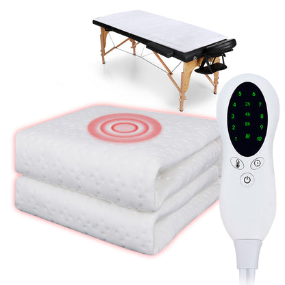 OUWALD Massage Table Warmer Heating Pad Pro SPA Massage Bed Heat Blanket with 10 Heat Settings & Digital Timer, Massage Table Heated Pad Overheat Protection, Homeuse Electric Heat Pad, 60" x 32"