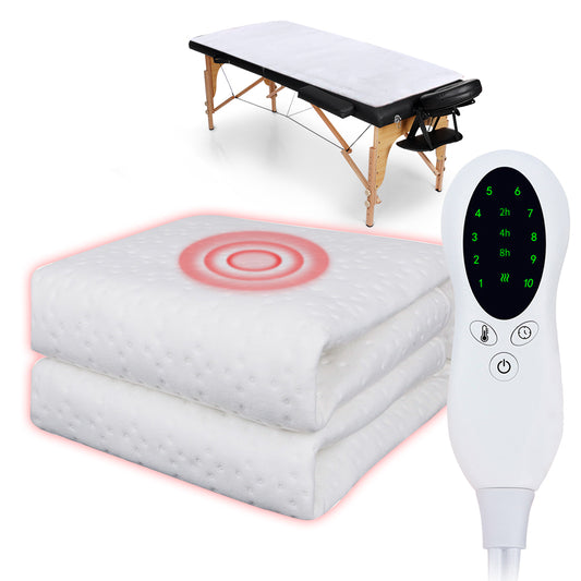 OUWALD Massage Table Warmer Heating Pad Pro SPA Massage Bed Heat Blanket with 10 Heat Settings & Digital Timer, Massage Table Heated Pad Overheat Protection, Homeuse Electric Heat Pad, 60" x 32"
