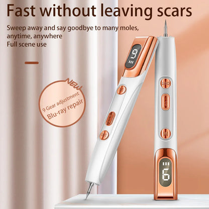 Ouwald Plasma Mole Removal Pen with 9 Modes Adjustment, Portable Freckle Wart Removal Pen Dark Remover For Face Tag Skin Care Blackhead Removers, Rose Gold
