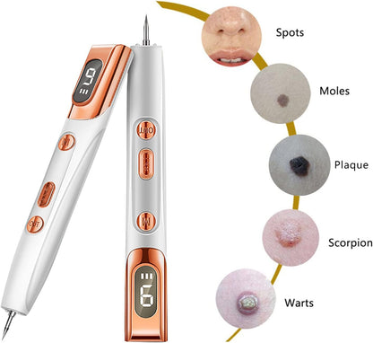Ouwald Plasma Mole Removal Pen with 9 Modes Adjustment, Portable Freckle Wart Removal Pen Dark Remover For Face Tag Skin Care Blackhead Removers, Rose Gold