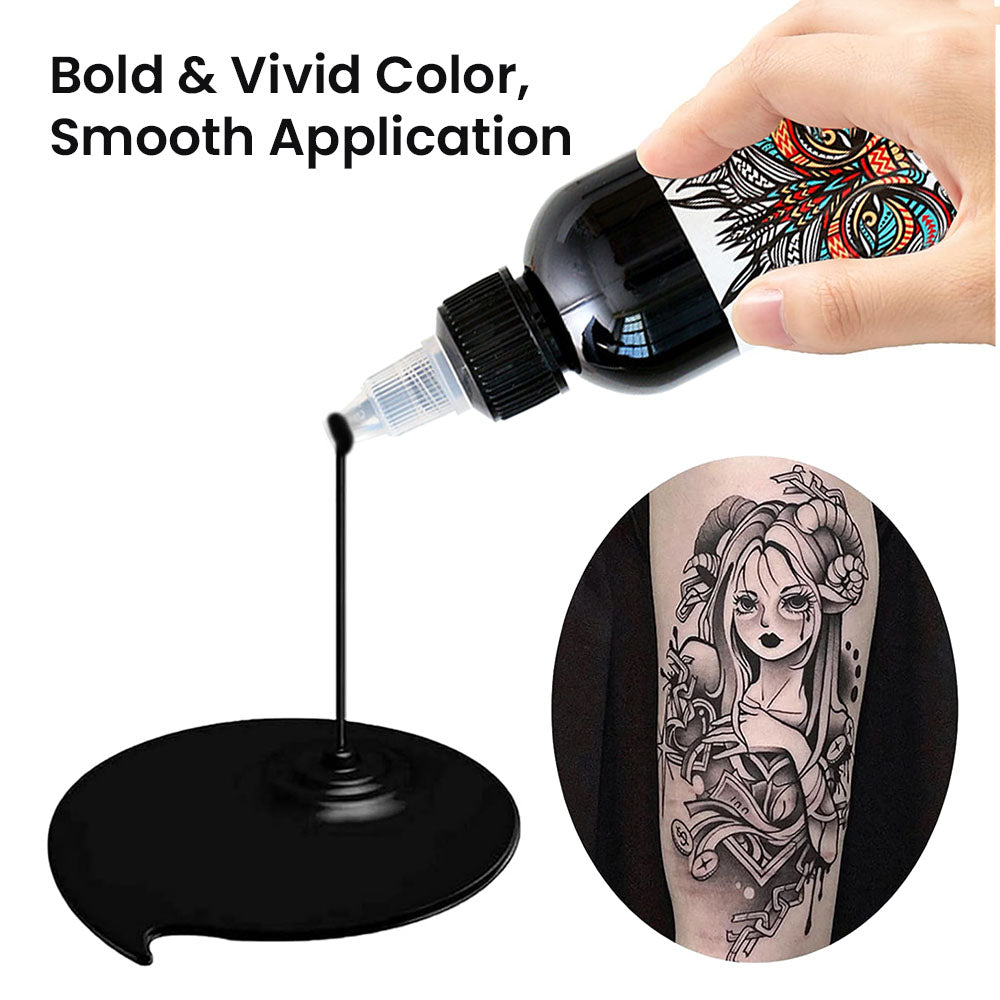 120ml Black Tättooed Ink Pigment Professional Safe Permanent Tättooing Pigment Body Tättooed Art Paints Supplies