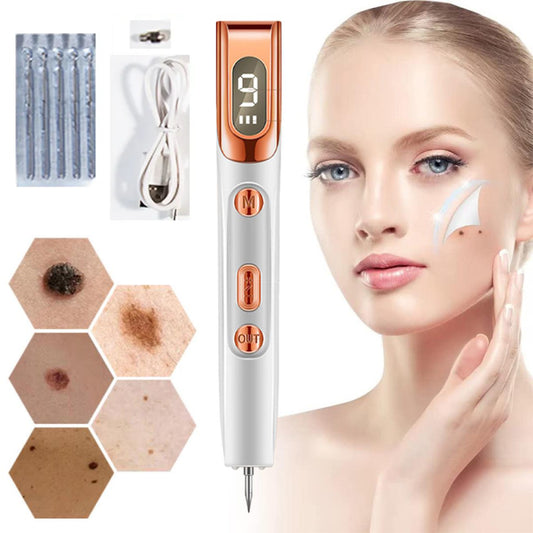 Ouwald Plasma Mole Removal Pen with 9 Modes Adjustment, Portable Freckle Wart Removal Pen Dark Remover For Face Tag Skin Care Blackhead Removers, Rose Gold