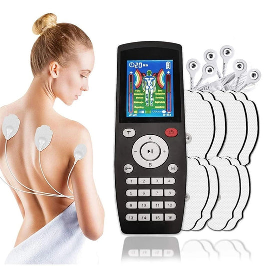Rechargeable TENS Unit Muscle Stimulator, EMS Electric Pain relief Pulse Massager with 8 Reusable Electrode Pads 16 Modes 20 Intensities Levels for Back & Neck Pain Relie,Muscle Pain Therapy,Sciatica