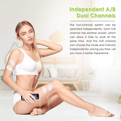 Rechargeable TENS Unit Muscle Stimulator, EMS Electric Pain relief Pulse Massager with 8 Reusable Electrode Pads 16 Modes 20 Intensities Levels for Back & Neck Pain Relie,Muscle Pain Therapy,Sciatica
