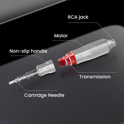 Tättoo Pen | Tättoo Machine Kit with Power Supply Clip Cord RCA Connector Wireless Tättoo | Pen Kit for Beginners | Silver
