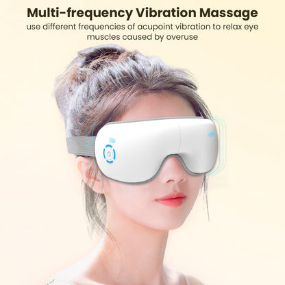 Ouwald Eye Massager with Heat & Bluetooth Music, Rechargeable Vibrating Eye Mask Electric Eye Massager for Eye Relax Reduce Eye Strain Dark Circles Dry Eye Improve Sleep, Gifts for Women Men