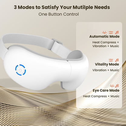 Ouwald Eye Massager with Heat & Bluetooth Music, Rechargeable Vibrating Eye Mask Electric Eye Massager for Eye Relax Reduce Eye Strain Dark Circles Dry Eye Improve Sleep, Gifts for Women Men