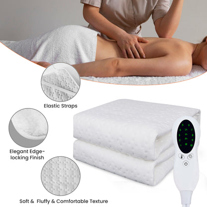 OUWALD Massage Table Warmer Heating Pad Pro SPA Massage Bed Heat Blanket with 10 Heat Settings & Digital Timer, Massage Table Heated Pad Overheat Protection, Homeuse Electric Heat Pad, 60" x 32"