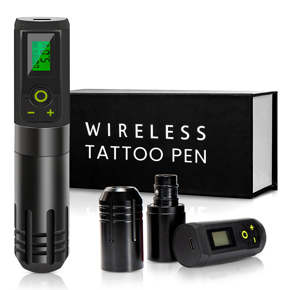 Sextupole Pro Tättooing Gun, Wireless Tättooed Machine with LED Display, Rechargeable 2000mAh Battery Cordless Rotary Tättooing Pen for Artists and Beginners