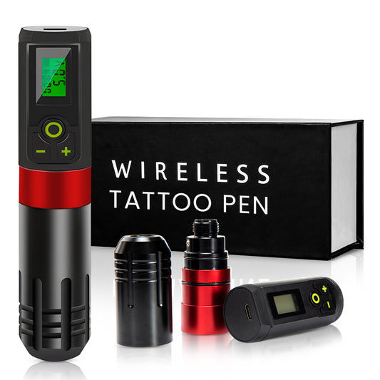 Sextupole Pro Tättooing Gun, Wireless Tättooed Machine with LED Display, Rechargeable 1800mAh Battery Cordless Rotary Tättooing Pen for Artists and Beginners