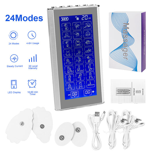 Mieauty TENS Unit Rechargeable Muscle Stimulator EMS Dual Channel with 10 Reusable Electrode Pads 36 Modes for Back Neck Pain Muscle Therapy Pain Management Pulse Massager