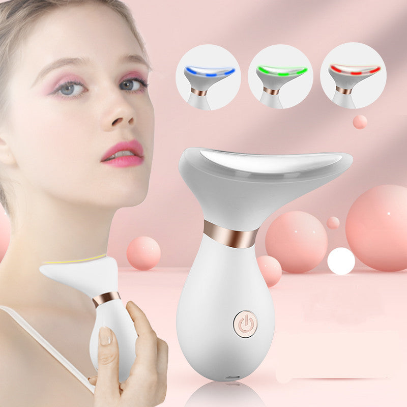 Mieauty Facial Massager for Face Lift Neck Massager, 3 Color LED Face Skin Rejuvenation for Face & Neck Beauty Device Anti Wrinkle Skin Care Tools