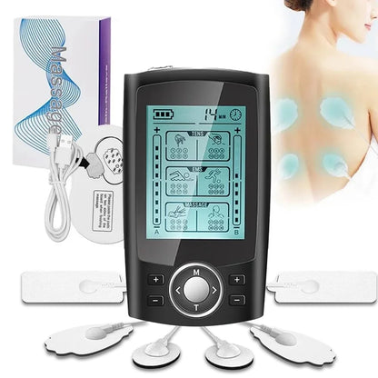 36 Modes TENS Unit Muscle Stimulator EMS Dual Channel Pulse Physiotherapy Instrument with 6 Reusable Electrode Pads, Electrostimulator Meridian Massager for Back Neck Pain Muscle Therapy