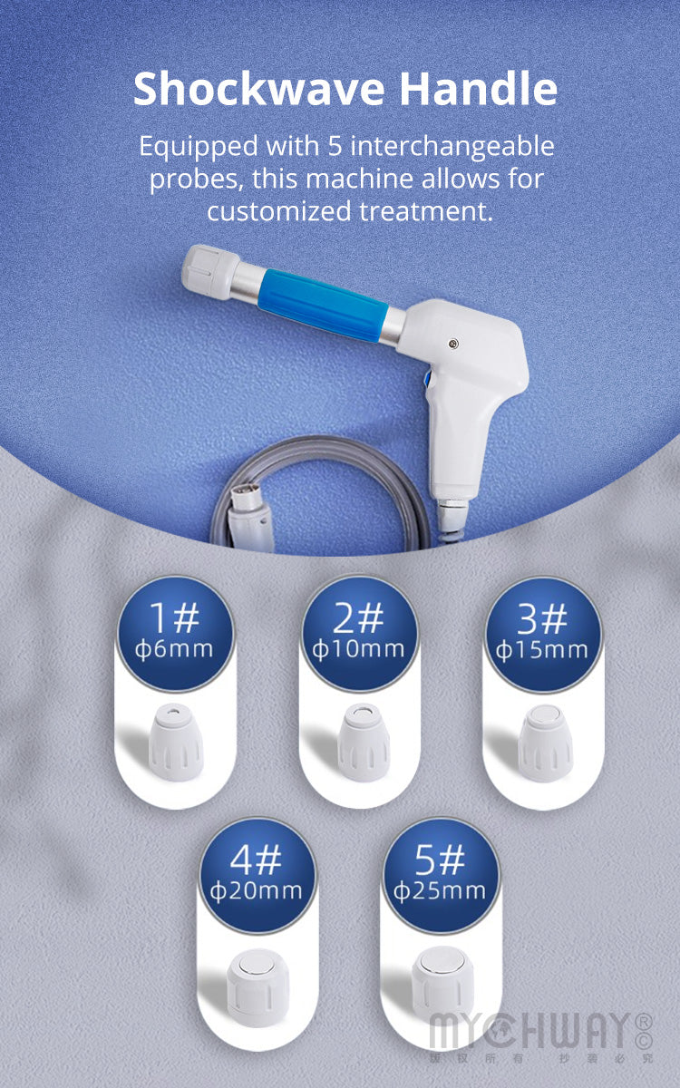 Ouwald Shockwave Therapy Machine With 5 Working Head For Body Pain Relief