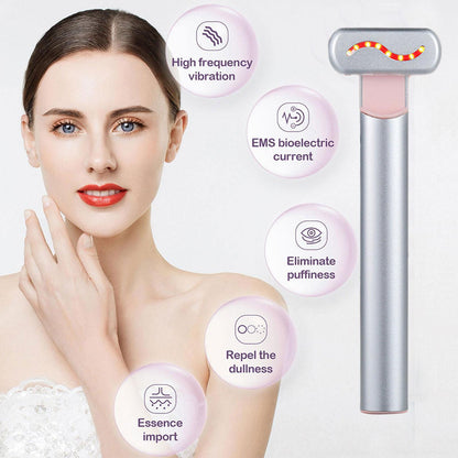 4 in 1 Facial Wand LED Red Light Therapy Wand Facial Massage Tool EMS Face Massager Machine Skin Care Beauty Device For Face Neck