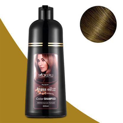 Ouwald Hair Color Shampoo for Gray Hair, 500ml Hair Dye Shampoo for Men & Women, 3 in 1 Fast Acting Natural Color Shampoo -Long Lasting-Safe And Easy to Use (Golden Brown Hair Dye)
