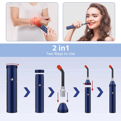 Mieauty Red Light Therapy Device, Cold Sore Canker Sore Treatment Device, Infrared Light Therapy Wand for Lips Mouth Nose Ear Knee Feet Hands Joint Muscle Nerve Pain Relief with Removable Tip