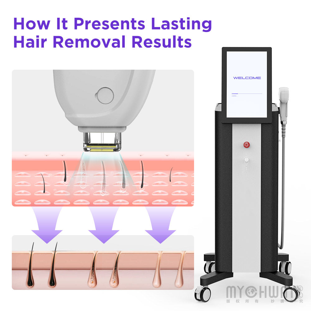 NAISIGOO 808 nm Laser Hair Removal Machine - Professional Beauty Salon Permanent Hair Removal Equipment Hair Professional Removal Device for Women Men Facial Legs Arms Hair Removal Skin Rejuvenation