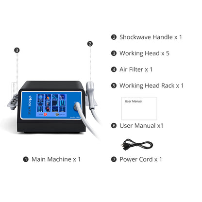 Ouwald Shockwave Therapy Machine With 5 Working Head For Body Pain Relief